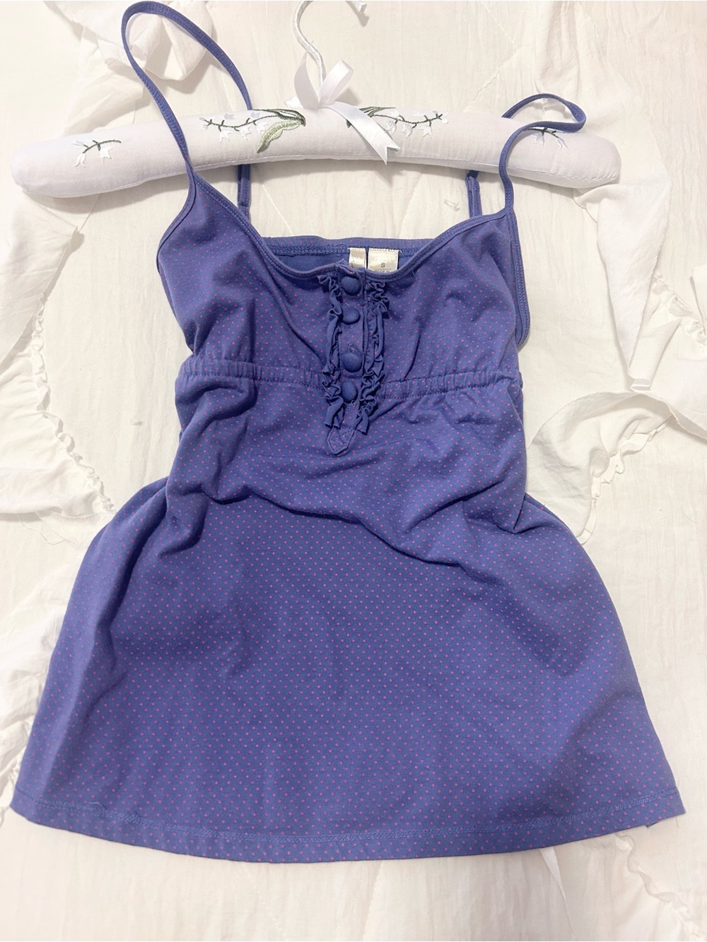 Purple Polka Dot Spaghetti Strap Tank Y2K